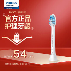 飞利浦电动牙刷头 牙龈护理型刷头 牙龈敏感适用 1支装 HX9031 适配HX68、HX3系列