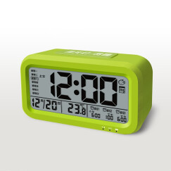 汉时(Hense）创意电子闹钟学生静音床头钟多功能贪睡闹表时尚儿童聪明钟HA11 绿色充电版