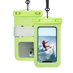 WELLHOUSE 手机防水袋 潜水套游泳触屏防水包水上拍照温泉 标准臂带款 果绿
