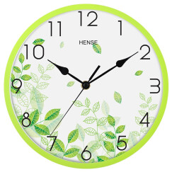 汉时（Hense）钟表 创意现代挂墙钟客厅卧室个性小时钟简约石英钟HW87 绿色