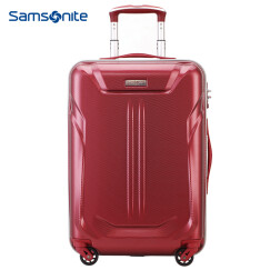 新秀丽拉杆箱万向轮行李箱男女旅行箱密码箱Samsonite可托运箱61Q酒红色25英寸