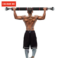 杜威克 单杠引体向上体育运动健身器材家用品门框门上单杠室内墙体 红黑款83-130