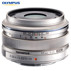 奥林巴斯（OLYMPUS）M.ZUIKO DIGITAL 17mm F1.8 广角定焦镜头 微单镜头 银色 等效34mm