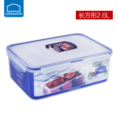 乐扣乐扣（LOCK&LOCK）塑料保鲜盒微波炉上班族饭盒便当盒冰箱储物收纳盒便携水果食品盒 长2.6L
