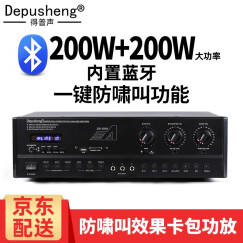 depusheng DS2000专业一键防啸叫KTV带混响效果卡包功放舞台家庭卡拉OK功放机