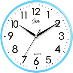 康巴丝（COMPAS）挂钟 创意简约钟表客厅石英钟表挂墙时钟 c2855 蓝色