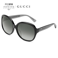 古驰（GUCCI）太阳镜女墨镜 遮阳醋酸板材黑色椭圆框GG0080SK 002