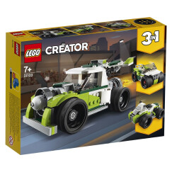 乐高LEGO创意百变三合一系列男孩儿童拼装恐龙飞机赛车积木玩具礼物 31103火箭飞车（7岁+,198粒）