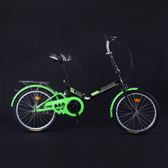 三河马男女折叠自行车成人折叠车学生车迷你款自行车带双减震折叠碟刹 单速至尊带减震黑绿