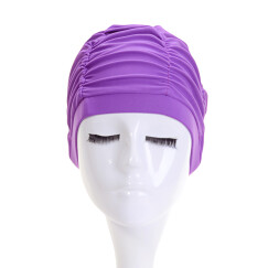 三奇(SANQI)新款游泳帽布女士款超大号长发护耳舒适时尚成人装备温泉用品 88800紫色
