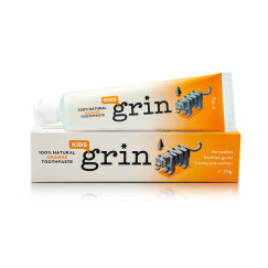 新西兰 格润安（grin） 天然全效儿童牙膏 无氟可吞咽（甜橙味）70g