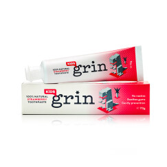新西兰 格润安（grin） 天然全效儿童牙膏 无氟可吞咽（草莓味）70g