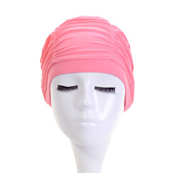 三奇(SANQI)新款游泳帽布女士款超大号长发护耳舒适时尚成人装备温泉用品 88800粉色