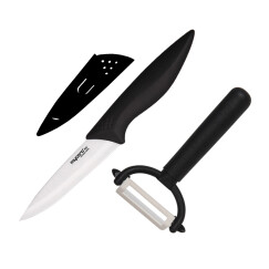 美瓷（MYCERA）陶瓷刀切水果刀具套装两件套 厨房家用全套厨具 刮刨（黑色）TC06B