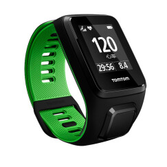 TomTom Runner3 心率款Cardio GPS光学心率腕表 跑步游泳铁三健身运动手表 黑绿色S码