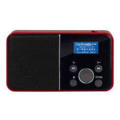 熊猫（PANDA）DS-116 迷你音响 便携式迷你小音响插卡音箱老人收音机晨练散步MP3播放机播放器歌词显示充电小音箱 红色