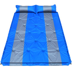 捷昇(JIESHENG) 户外双人自动充气垫 自带充气枕头防潮垫子加宽加厚气垫床 充气床垫 蓝色升级款