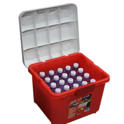 安马(Amausa)家车多用途密封后备箱居家收纳置物箱杂物整理箱 R400 28升 红色