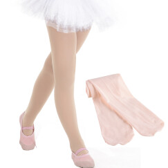 捷昇 (JIESHENG) 升级版女童芭蕾舞袜舞蹈袜儿童连裤袜打底裤袜练功袜天鹅绒丝袜 肉色L码两双