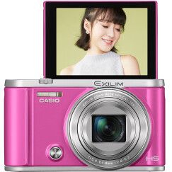 卡西欧（CASIO）ZR3700礼盒版（3.0英寸 广角25mm） 美颜自拍相机 玫红