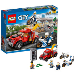 LEGO 乐高 City 城市系列警察局消防局 儿童创意拼插积木玩具 追踪重型拖车 60137