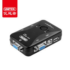 优越者(UNITEK)KVM切换器2口 USB多口转换器 VGA二进一出切屏器 显示器键盘鼠标2进1出共享器按键U-8709