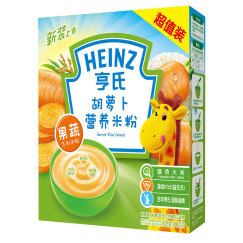 亨氏 (Heinz)  婴幼儿辅食 胡萝卜含维生素 宝宝米粉米糊 400g (辅食添加初期-36个月适用)