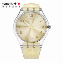 斯沃琪（Swatch）瑞士手表 原创炫彩系列金色闪烁 石英女表SUOK704