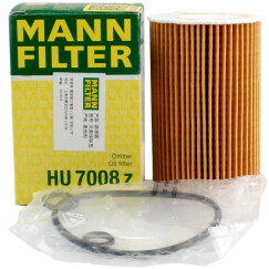 曼牌(MANNFILTER)机油滤清器/机滤/机油滤芯HU7008z适用进口帕萨特2.0T/途欢2.0T/高尔夫V/VI2.0T/奥迪TT