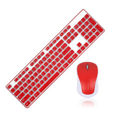 飞利浦（PHILIPS）无线键盘鼠标套装 静音防水 无线键鼠套装 超薄家用办公台式电脑笔记本无线套装 C500法拉利红