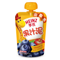 亨氏 (Heinz) 4段 婴幼儿辅食 宝宝零食 苹果蓝莓 乐维滋婴儿辅食水果泥120g(1-3岁适用)
