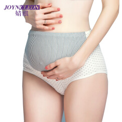婧麒（JOYNCLEON）孕妇内裤孕妇内衣高腰托腹内裤可调节四季 灰绿色 XL