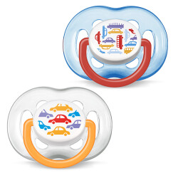 飞利浦新安怡 安抚奶嘴 奶嘴 硅胶 6-18个月（2个装）时尚系列 英国进口 SCF172/22