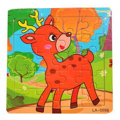 片木质拼图宝宝幼儿木制早教益智力2-3-4岁男女儿童积木玩具 0099小鹿