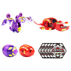 灵动创想（LDCX）爆兽猎人玩具儿童男孩爆丸自动变形蛋对战激战套装-蝙蝠VS巨鳄5457