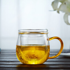 美斯尼 泡茶杯玻璃水杯子 茶水分离杯花茶杯绿茶杯居家用茶具 彩蜂杯380ml