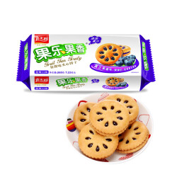 嘉士利 零食 饼干蛋糕 果乐果香 早餐果酱夹心饼干 蓝莓味205g/袋