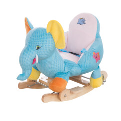 好马（HAOMA） 好马新年礼物儿童婴儿创意玩具拉杆多功能高椅背音乐儿童节礼物摇摇马 蓝象