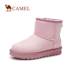 骆驼女鞋冬季加厚保暖雪地靴 A64502619粉色 36