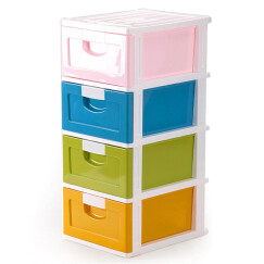 禧天龙Citylong 塑料收纳柜储物柜抽屉式儿童衣物整理柜 四层彩色42L 0227