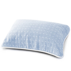 三利 纯棉高密度纱布儿童枕巾单条装 A类安全标准婴幼儿用品 36×52cm 格点-淡蓝
