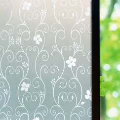 万域（wanyu） 静电玻璃纸自粘磨砂玻璃贴膜卫生间浴室办公室窗户玻璃贴纸防水防晒透光不透明 白花 0.9X2米