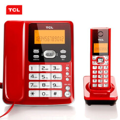 TCL 无绳电话机 无线座机 子母机 办公家用 中文菜单 大按键 停电可用 D60套装一拖一(火红)