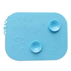 迪士尼（Disney）米奇儿童硅胶防滑餐垫 宝宝魔术吸盘碗垫 婴幼儿吸盘防翻餐垫(纯真蓝)