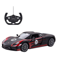 星辉(Rastar) 遥控车 1：14保时捷918赛车版外置USB充电可漂移跑车男孩儿童玩具车模型70770-1黑色