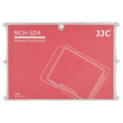 JJC MCH-SD4CN 超薄内存卡套 单反相机存储卡卡盒 SD卡便携式数码收纳卡包 粉色卡片式卡盒 (可放4张SD卡)