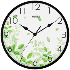汉时（Hense）钟表 创意现代挂墙钟客厅卧室个性小时钟简约石英钟HW87 黑色