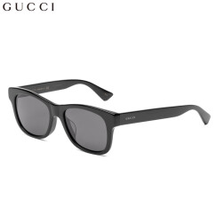 GUCCI 古驰 eyewear 亚洲版墨镜 休闲生活太阳镜男 GG0044SA-001 黑色镜框灰色镜片 53mm