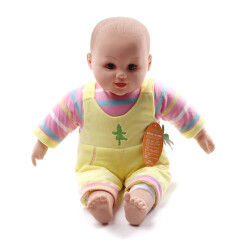 中动玩具（ZT）逼真软胶搪胶毛绒公仔仿真婴儿娃娃塑胶模型家政月嫂培训互动安抚 黄色棉质娃娃