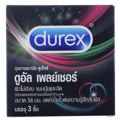 泰国原装进口 杜蕾斯（Durex）避孕套 双重快感3只装安全套 男女用计生用品